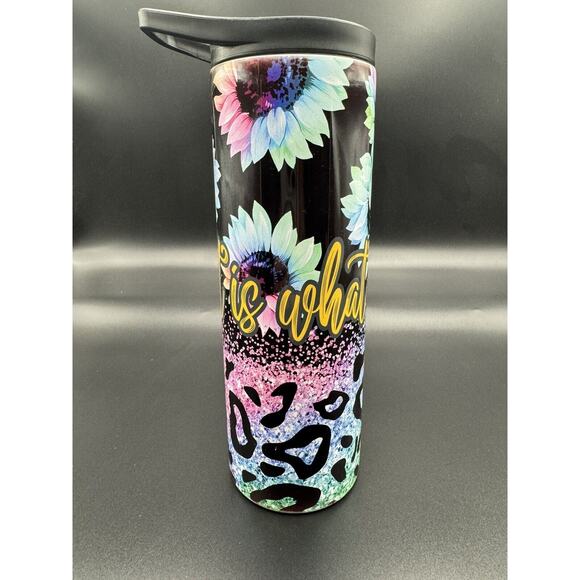 20oz skinny tumbler CUSTOM MADE stainless steel with Flip Top Sports Lid - Picture 2 of 6
